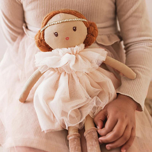 Текстильная кукла Mrs. Ertha "Lilly Toots", бежевая с розовым, 34 см